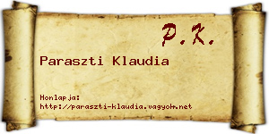 Paraszti Klaudia névjegykártya